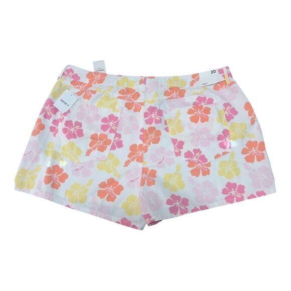 Forever 22 Plus Size White Pink Yellow Orange Lightweight Floral Shorts Size 20 - Picture 2 of 8